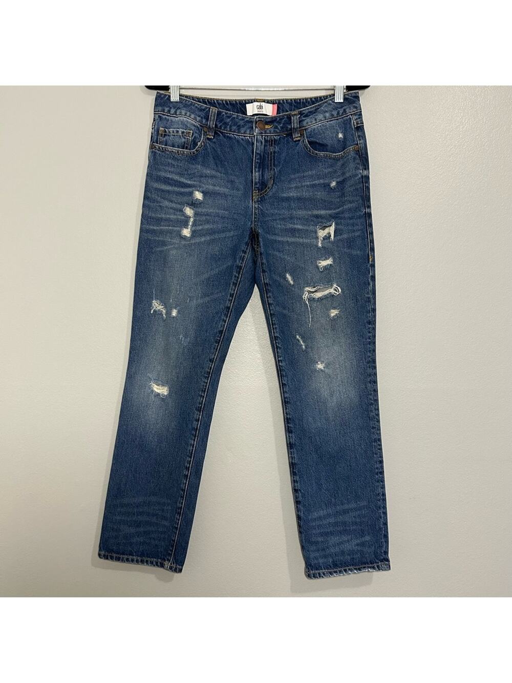 Cabi 100% Bf Boyfriend Distressed Cotton
Jeans Style 4152 Size 4 Nwot